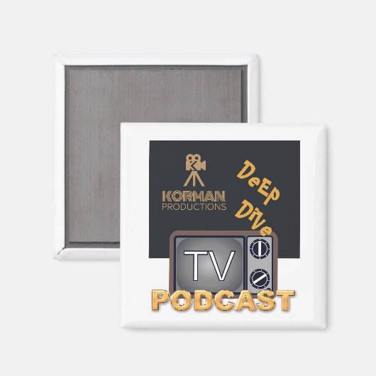 Korman Productions Deep Dive TV Podcast Magnet (Vorderseite/Rückseite)