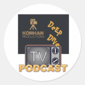 Korman Productions Deep Dive TV Podcast Runder Aufkleber (Vorderseite)