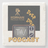 Korman Productions Deep Dive TV Podcast Steinuntersetzer (Vorderseite)