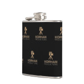 Korman Productions YouTube Channel-Logo gepackt Flachmann (Links)