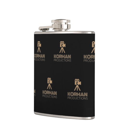 Korman Productions YouTube Channel-Logo gepackt Flachmann (Links)