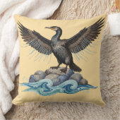 Kormoran auf Felsen Kissen (Decke)