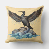 Kormoran auf Felsen Kissen (Vorderseite)