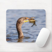 Kormoran mit Fisch Mousepad (Mit Mouse)