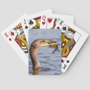 Kormoran mit Fisch Spielkarten