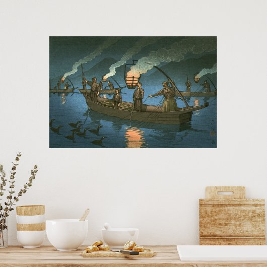 Kormoranfischerei Kawase Hasui 1954 Poster (Küche)