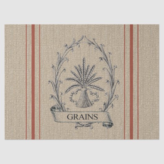 Korn-Sack mit roten Streifen Seidenpapier (Vorderseite)