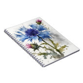 Kornblume - Aquarellblumen Notizblock (Rechte Seite)