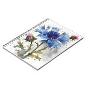 Kornblume - Aquarellblumen Notizblock (Linke Seite)