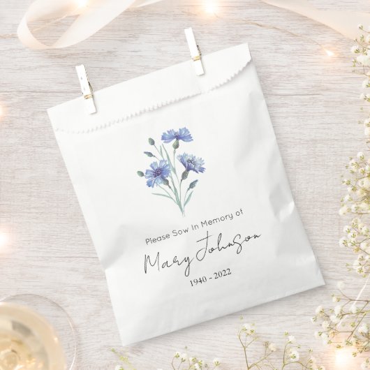Kornblume | Einfaches Samenpaket Begräbnis Geschenktütchen (Ausgeschnitten)