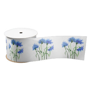 Kornblumen blaue Blumen Aquarell rustikal hübsch Satinband