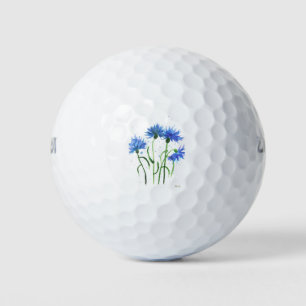 Kornblumen blaue Blumen Aquarell Wildblumen  Golfball