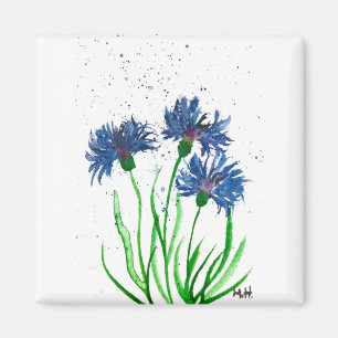 Kornblumen Blaue Blumen Aquarellmalerei Magnet