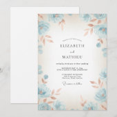 Kornblumen-Kupfer-Blüten-Hochzeit Einladung (Vorne/Hinten)
