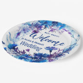 💍 🪻 Kornblumen und Lavender Elegance Pappteller (Schrägansicht)