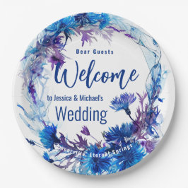 💍 🪻 Kornblumen und Lavender Elegance Pappteller