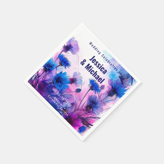 💍 🪻 Kornblumen und Lavender Elegance Serviette (Ecke)