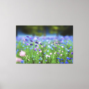 Kornblumenblau eingewickelte Leinwand