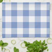 Kornblumenblau kariert Gingham-Karo-Muster Geschirrtuch (Gefaltet)
