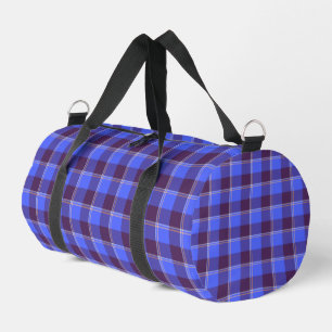 Kornblumenblau und lividbraun kariert duffle bag