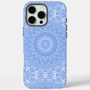 Kornblumenblaue Symmetrie Mandala iPhone 16 Pro Max Hülle