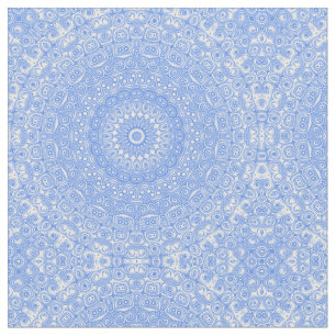 Kornblumenblaue Symmetrie-Mandala Stoff