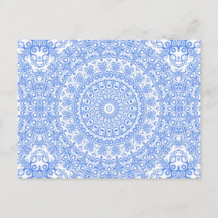 Kornblumenblaues Mandala-Muster Postkarte