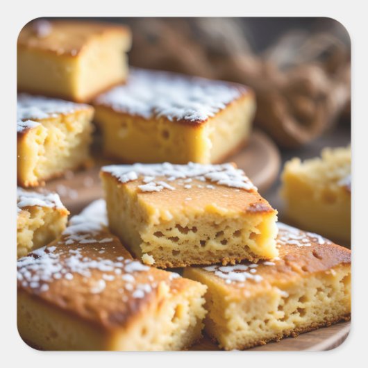 Kornbrot Quadratischer Aufkleber (Vorderseite)