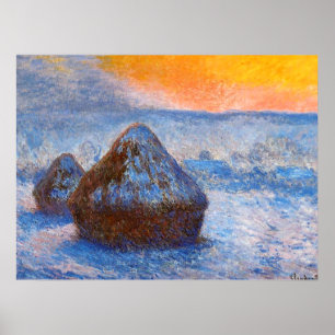 Körnchen bei Sonnenuntergang, Schneeeffekt, Poster