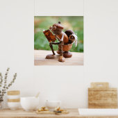 Kornelf auf dem Toilettenposter Poster (Küche)