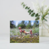 Kornelfen mit großem Pilz im Korb Postkarte (Stehend Vorderseite)