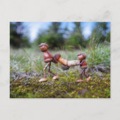 Kornelfen mit großem Pilz im Korb Postkarte (Vorderseite)