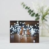 Kornelfen mit Weihnachtsbeleuchtung - Weihnachten Postkarte (Stehend Vorderseite)