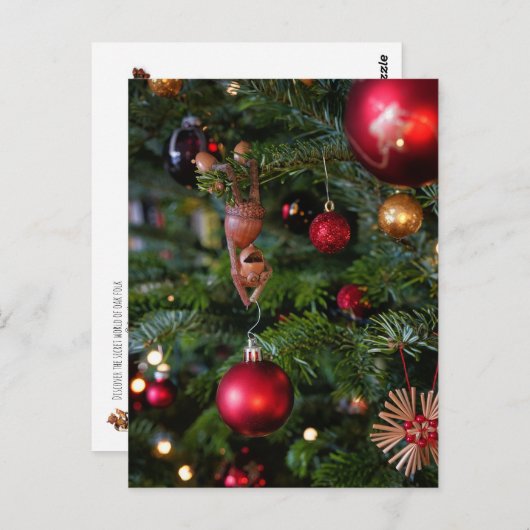 Kornelfen schmücken Weihnachtsbaum - Weihnachten Postkarte (Vorne/Hinten)