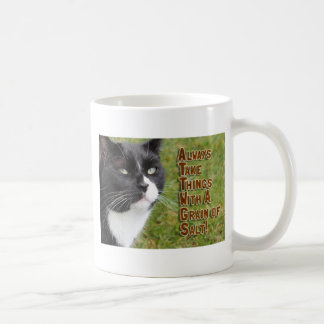 Körner von Salz Tuxedo Kat Foto Motivierende Berat Kaffeetasse