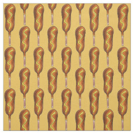 Kornhund Hot Dogs auf einem Stick mit Senf Stoff