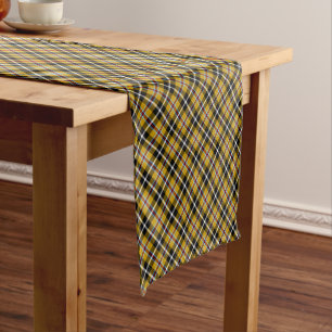 Kornische Nationaltartan Gelb-Schwarz Kariert Kurzer Tischläufer