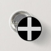Kornische St Piran-Flagge Button (Vorne & Hinten)