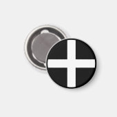 Kornische St Piran-Flagge Magnet (Vorderseite/Rückseite)