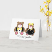 Kornischer Hochzeit- oder Jubiläumsbär Karte (Gelbe Blume)