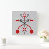 Kornkreis Piktogramm / Kulturkreis Piktogramm V Quadratische Wanduhr (Zuhause)