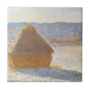 Kornstapel am Morgen, Schnee-Effekt von Claude Mon Fliese