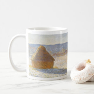 Kornstapel am Morgen, Schnee-Effekt von Claude Mon Kaffeetasse