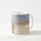 Kornstapel am Morgen, Schnee-Effekt von Claude Mon Kaffeetasse (VorderseiteRechts)