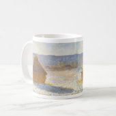 Kornstapel am Morgen, Schneeeffekt von Claude Mone Kaffeetasse (Vorderseite Links)