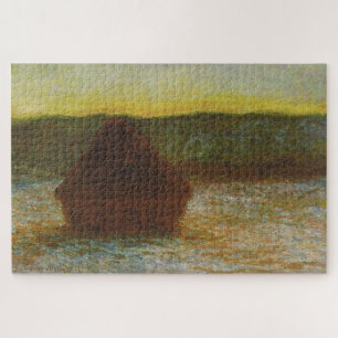 Kornstapel (Tauwetter, Sonnenuntergang) von Claude Puzzle