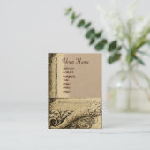 KORNUKOPIA-MONOGRAM, braunes Kraft-Papier Visitenkarte (Stehend Vorderseite)