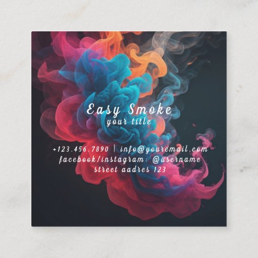 Korolare Business Card Rauchschutzverpackung Quadratische Visitenkarte (Rückseite)
