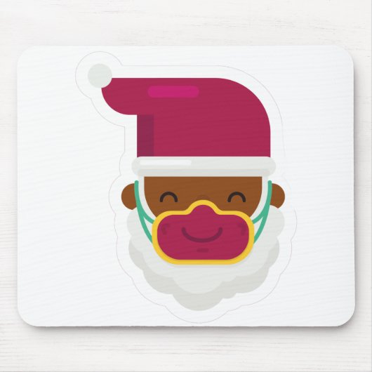 Koronavirus Gesichtsmaske schwarzer Santa Mousepad (Vorne)