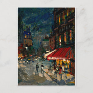 Korovin - Eckcafé bei Nacht, Paris gerahmt Postkarte